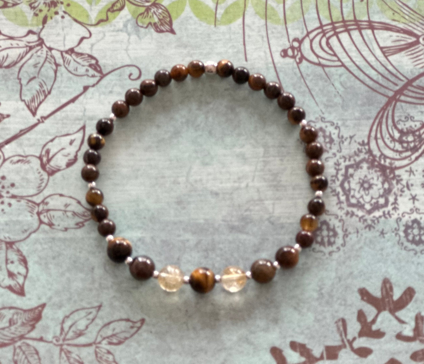 Tigers Eye and Citrine with Sterling Silver Accents